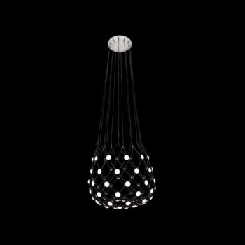 K Light WYN-LED-9388/S 50W LED SMD Small Button Pendant Black with White Acrylic Covers