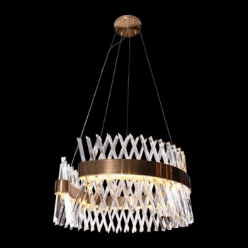 K Light K-LED-9967/60 60W LED SMD Round Crystal and Gold Chandelier