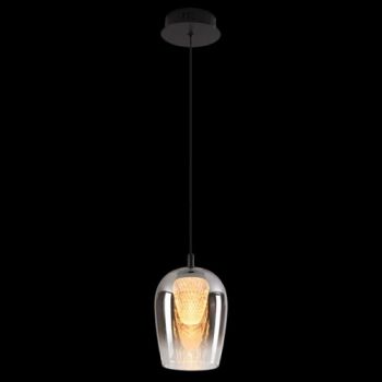 K Light K-LED-CC1-1/SM 230v 5W LED Crystal Egg Pendant Smoke Glass Smoke Glass