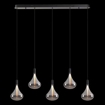 K Light K-LED-CC4-5/SM 230v 12.5W LED Cape Grape Smoke Glass Pendants on a Bar Smoke Glass
