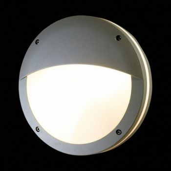 K Light KLB-5522-E/SL 230v 18W E27 Round Eyelid Silver Bulkhead