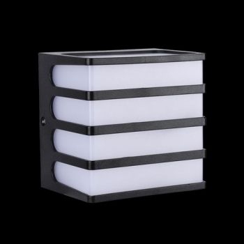 K Light KLB-LED-500/GR 230v 8W LED SMD Coastal Square Grid Bulkhead Black