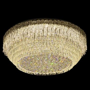 K Light KLC-LED473/98WW, KLC-LED473/98NW 230v 98W LED SMD Extra Large Majestic Round K9 Crystals Ceiling Fitting Chrome (Multiple Colours/Finishes)