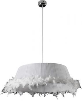 K Light WYN-KLCH-3000/WH White Feather/Fabric Shade Pendant