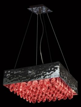 K Light KLCH-450/40-RED G9 Magma Crystals Pendant with Red Italian Crystals