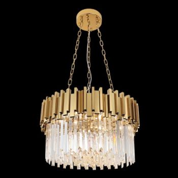 K Light KLCH-6002/9 230v 40W E14 Supreme Medium Crystal Chandelier Gold