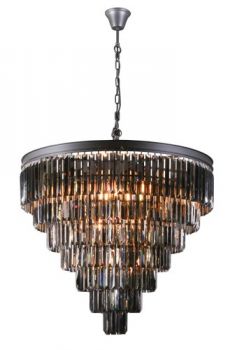 K Light KLCH-6515/13-BL, KLCH-6515/13-SG 230v 40W E14 Extra Large Crystal 7 Tier Chandelier (Multiple Colours/Finishes)