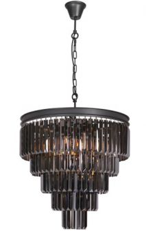K Light KLCH-6515/6-BL, KLCH-6515/6-SG 6xE14 K9 Crystal 5 Tier Chandelier (Multiple Colours/Finishes)