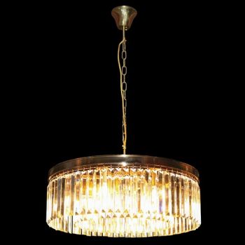 K Light KLCH-7515/GD 230v 40W E14 Clear Crystal Round Chandelier Electroplated Gold