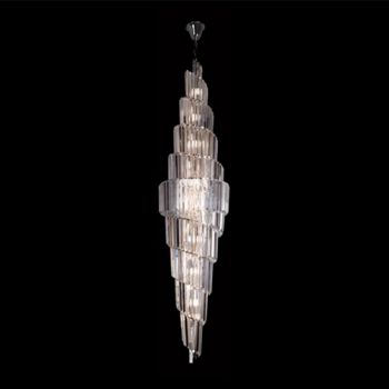 K Light KLCH-7895/25 Triangle Shaped K9 Crystal Chandelier Chrome