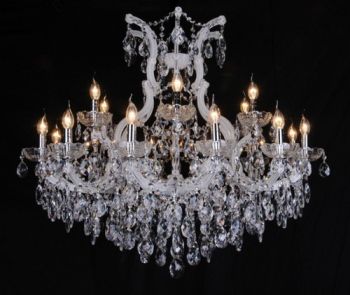 K Light KLCH-8061/19 E14 Large 19 White Arm Crystal Chandelier White Glass