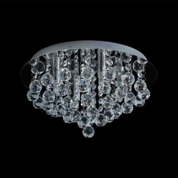 K Light KLCH-REINA-C4H 3W G9 LED Small Round K9 Crystal Ceiling Fitting Chrome