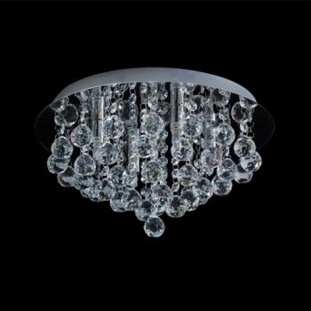 K Light KLCH-REINA-C6H 3W G9 LED Large Round K9 Crystal Ceiling Fitting Chrome