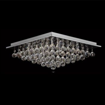 K Light KLCH-REINA-CS6H 3W G9 LED Large Square K9 Crystal Ceiling Fitting Chrome