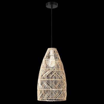 K Light KLCH-7089 230v 40W E27 Rattan Pendant Natural Rattan