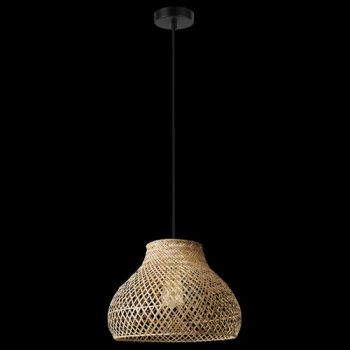 K Light KLCH-7091 230v 40W E27 Rattan Pendant Natural Bamboo