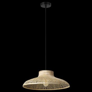 K Light KLCH-7093 230v 40W E27 Rattan Pendant Natural Bamboo