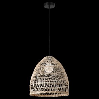 K Light KLCH-7127 230v 40W E27 Rattan Pendant Natural Bamboo