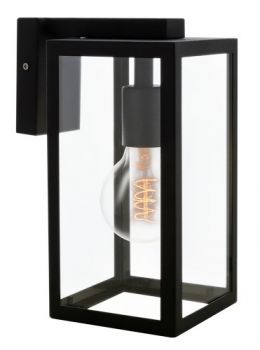 K Light KLG-1128 Outdoor Chic Bracket Wall Light (Non Coastal) IP44 Matt Black with Clear Glass