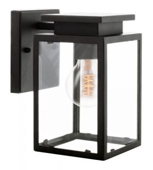 K Light KLG-1130 Outdoor Chic Bracket Wall Light (Non Coastal) IP44 Matt Black with Clear Glass