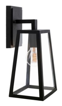 K Light KLG-1133 Outdoor Chic Bracket Wall Light (Non Coastal) IP44 Matt Black with Clear Glass