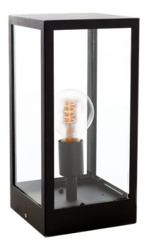 K Light WYN-KLG-1136 Outdoor Chic Bollard (Non Coastal) IP44 Matt Black with Clear Glass