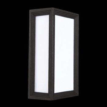K Light WYN-KLG-1139/BL Rectangular Bulkhead (Non Coastal) IP44 Opal PC Cover Matt Black