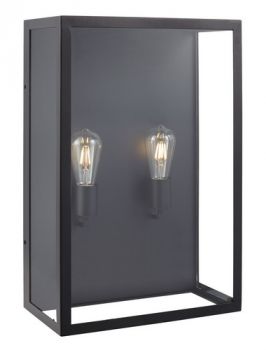 K Light KLG-1160 230v 40W E27 XLarge Flush Wall Light Black