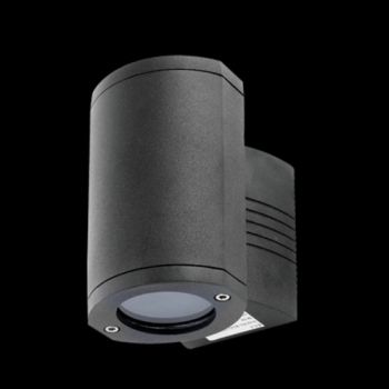 K Light WYN-KLG-1801/1GU-BL 230v 35W GU10 Up or Down Wall Light Black with Clear Glass