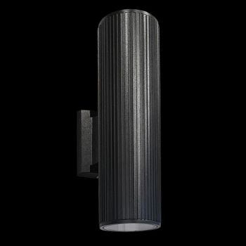 K Light KLG-1807-2/BL 230V 18W GU10 Aluminium Round Up & Down Garden Light IP54 Black