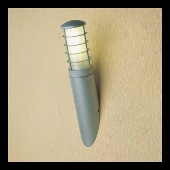 K Light KLG-9113 Louvre Slanted Wall Light Matt Grey with Frosted Glass Diffuser