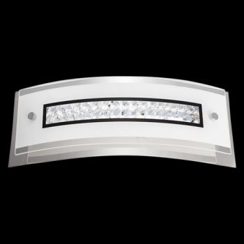 K Light KLW-1558-2 LED 12W Curved Rectangular Crystal and Glass Wall Light