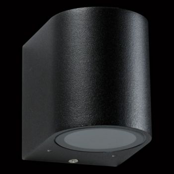 K Light L-KLG-1801/1R-B, L-KLG-1801/1R-G 35W GU10 Round Down Only Clear Glass Wall Light (Multiple Colours/Finishes)