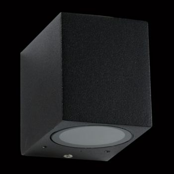 K Light L-KLG-1801/1S-B, L-KLG-1801/1S-S, L-KLG-1801/1S-G 35W GU10 Square Down Only Clear Glass Wall Light (Multiple Colours/Finishes)