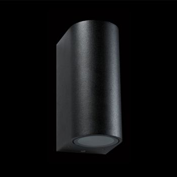 K Light L-KLG-1801/2R-B, L-KLG-1801/2R-G 230v 70W GU10 Round Up and Down Clear Glass Wall Light (Multiple Colours/Finishes)