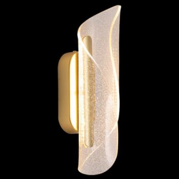 K Light Wall Light LED-2386 3W LED Butterfly Wall Fitting Satin Gold with clear Glitter acrylic