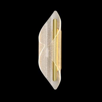K Light LED-2390/L 230V 10W LED Medium Cocoon Acrylic Wall Light Satin Gold with clear glitter Acrylic