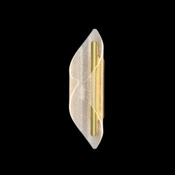 K Light LED-2390/M 230V 8W LED Medium Cocoon Acrylic Wall Light Satin Gold with clear glitter Acrylic