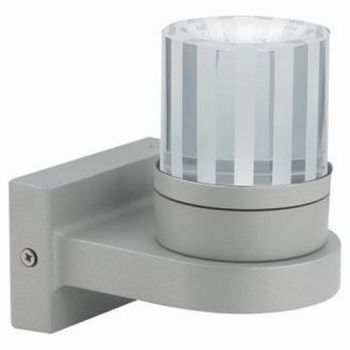 K Light LED-5008 LED 1W Up only Wall Light Matt Grey with Clear Glass