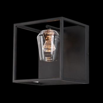 K Light LED-CC3 230c 3W LED Golden Crown Wall Light Black with Clear Glass and Gold