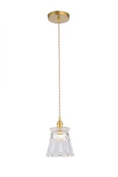K Light LW-KLCH-4163 Vintage Cut Glass Pendant Satin Gold