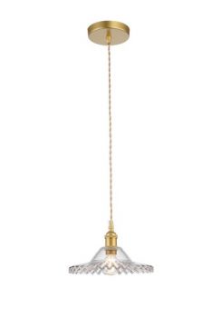 K Light LW-KLCH-4165 Vintage Cut Glass Pendant Satin Gold