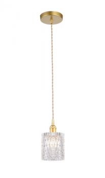 K Light LW-KLCH-4166 Vintage Cut Glass Pendant Satin Gold