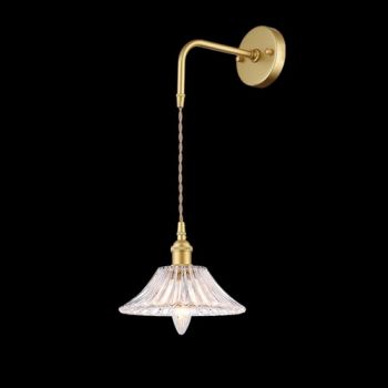 K Light LW-KLW-4162 Vintage Cut Glass Wall Light Satin Gold