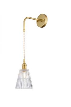 K Light LW-KLW-4164 Vintage Cut Glass Wall Light Satin Gold