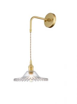 K Light LW-KLW-4165 Vintage Cut Glass Wall Light Satin Gold