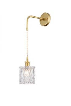 K Light LW-KLW-4166 Vintage Cut Glass Wall Light Satin Gold