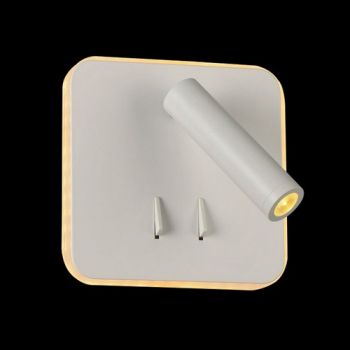 K Light MB-160/WH 3W + 8W Square Reading Wall Light + Back Light White