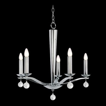 K Light MC-KLCH-1310/5 E14 5 Arms Candelabra Chandelier Chrome