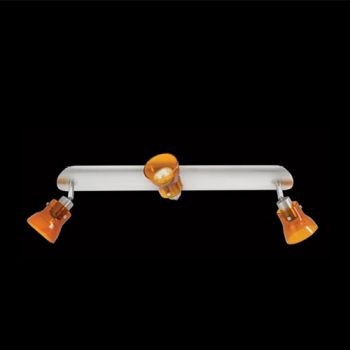 K Light MG-SPECTRUM/3B G5.3 50W MR16 Three Adjustable Yellow Colour Glass Spot Lights on Satin Bar